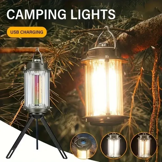 Multifunktionale tragbare Camping-Laternenlampen im Freien Notlicht mit Telefonladefunktion