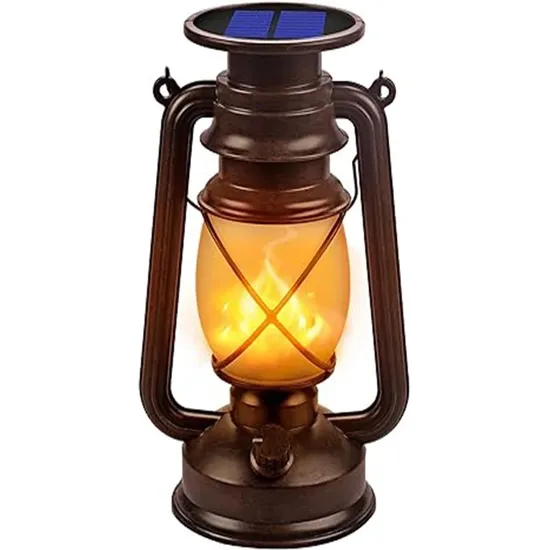 Outdoor Hängende Dekorationen Flackernde Flamme Solar Powered LED Vintage Laterne Licht